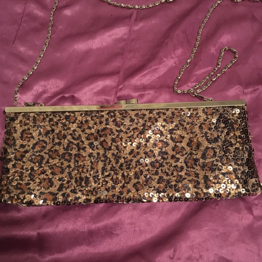 Sequin leopard cheetah sparkly purse shoulder bag